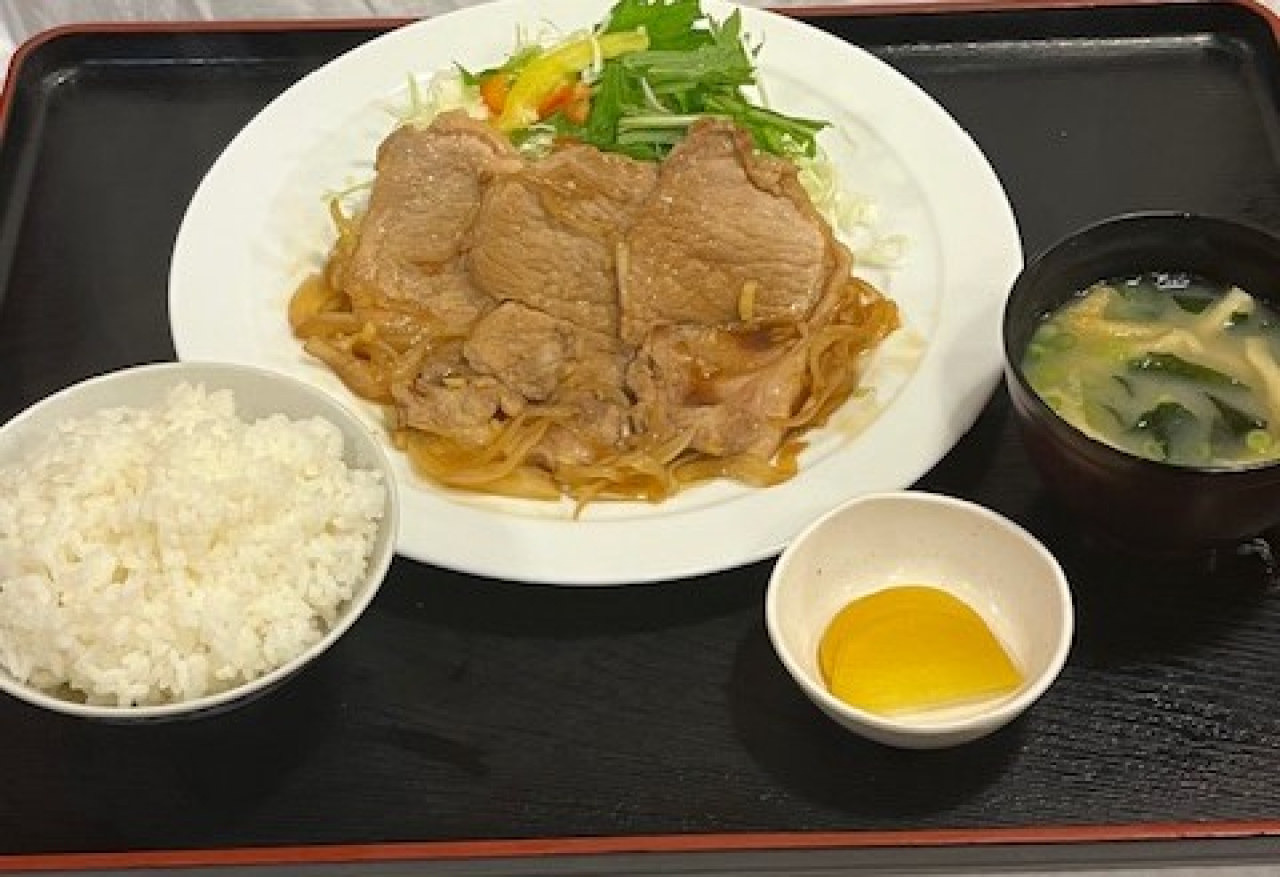 高知県吾川郡いの町/道の駅木の香/生姜焼き定食（ごはん・味噌汁・漬物付き）