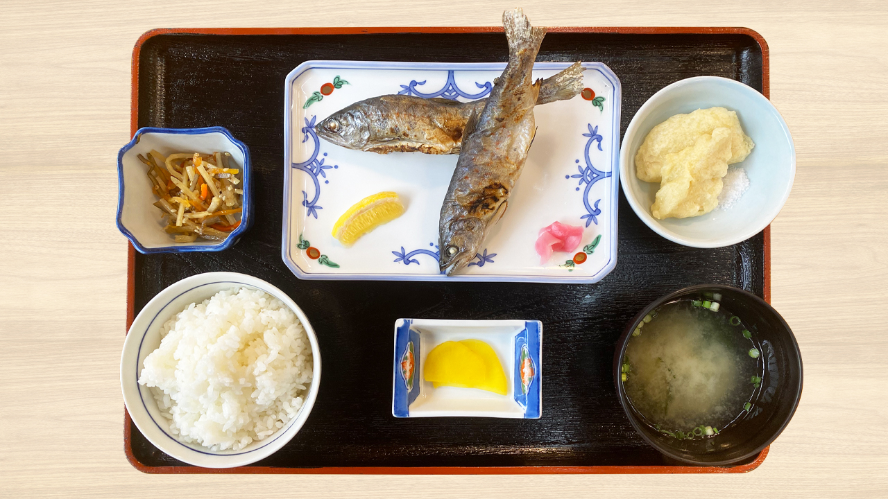 高知県吾川郡いの町/道の駅木の香/あめごの塩焼き定食